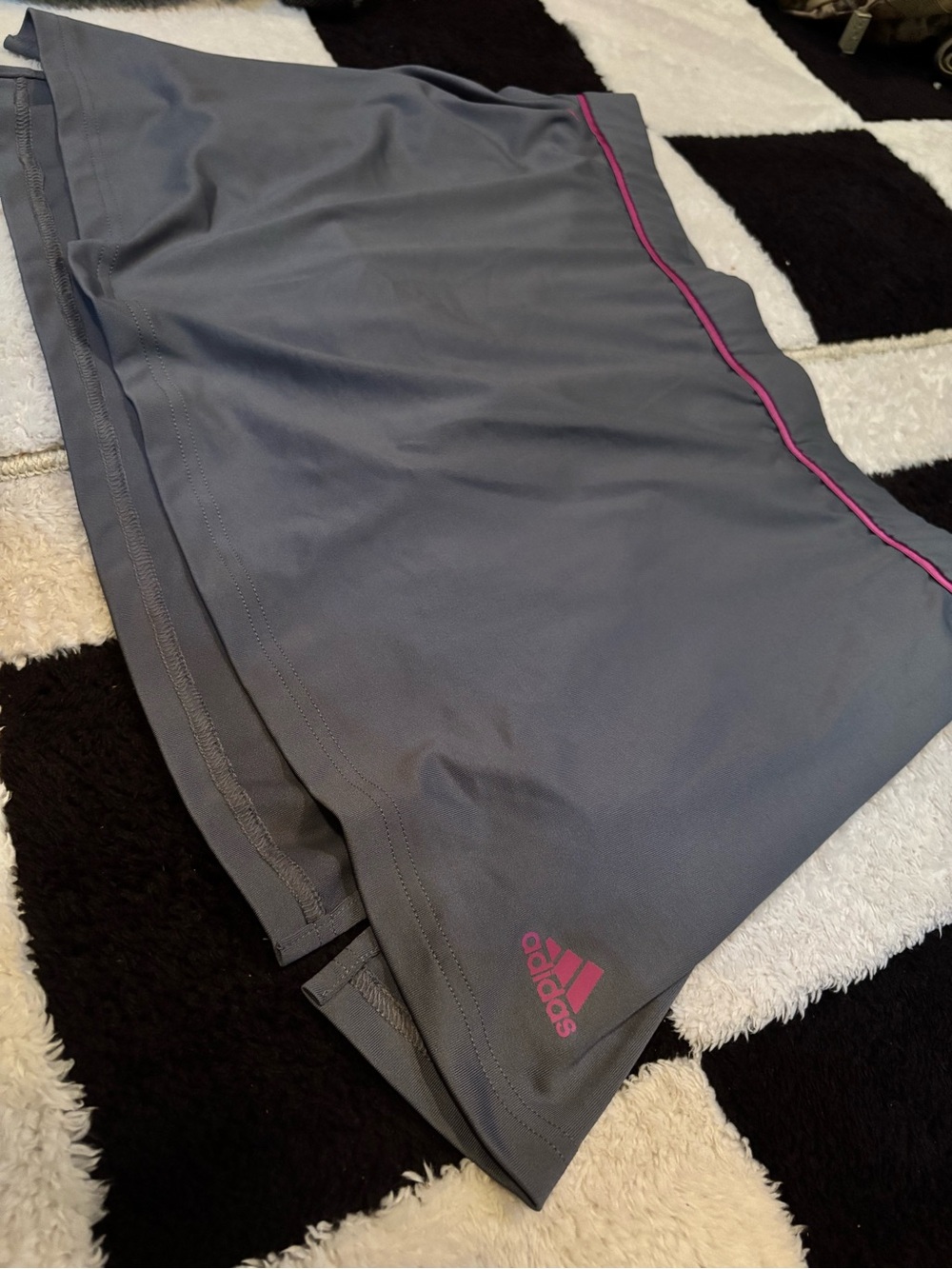 adidas Gray Skort with Pink Trim - Women's Athletic Tennis Skort